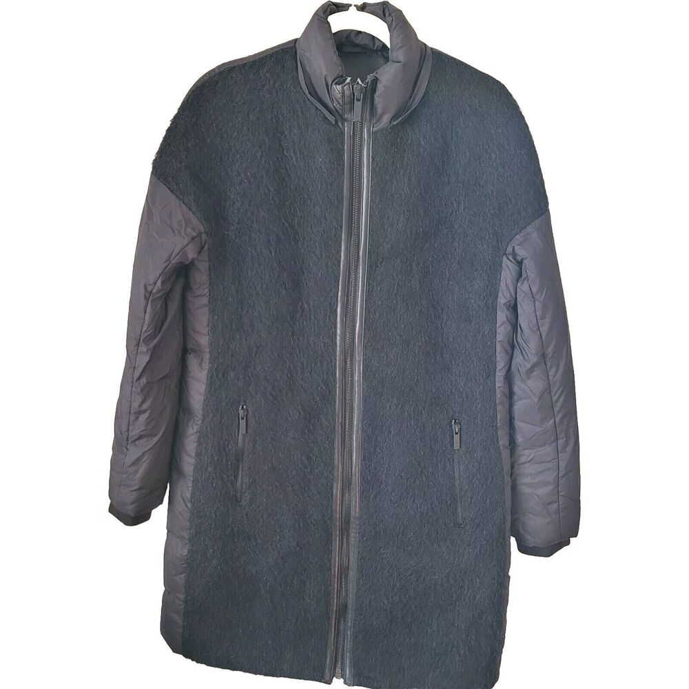 Zac Posen Wool Blend Women's Removeable Hoodie Full Zip Lined Coat Jacket Size S